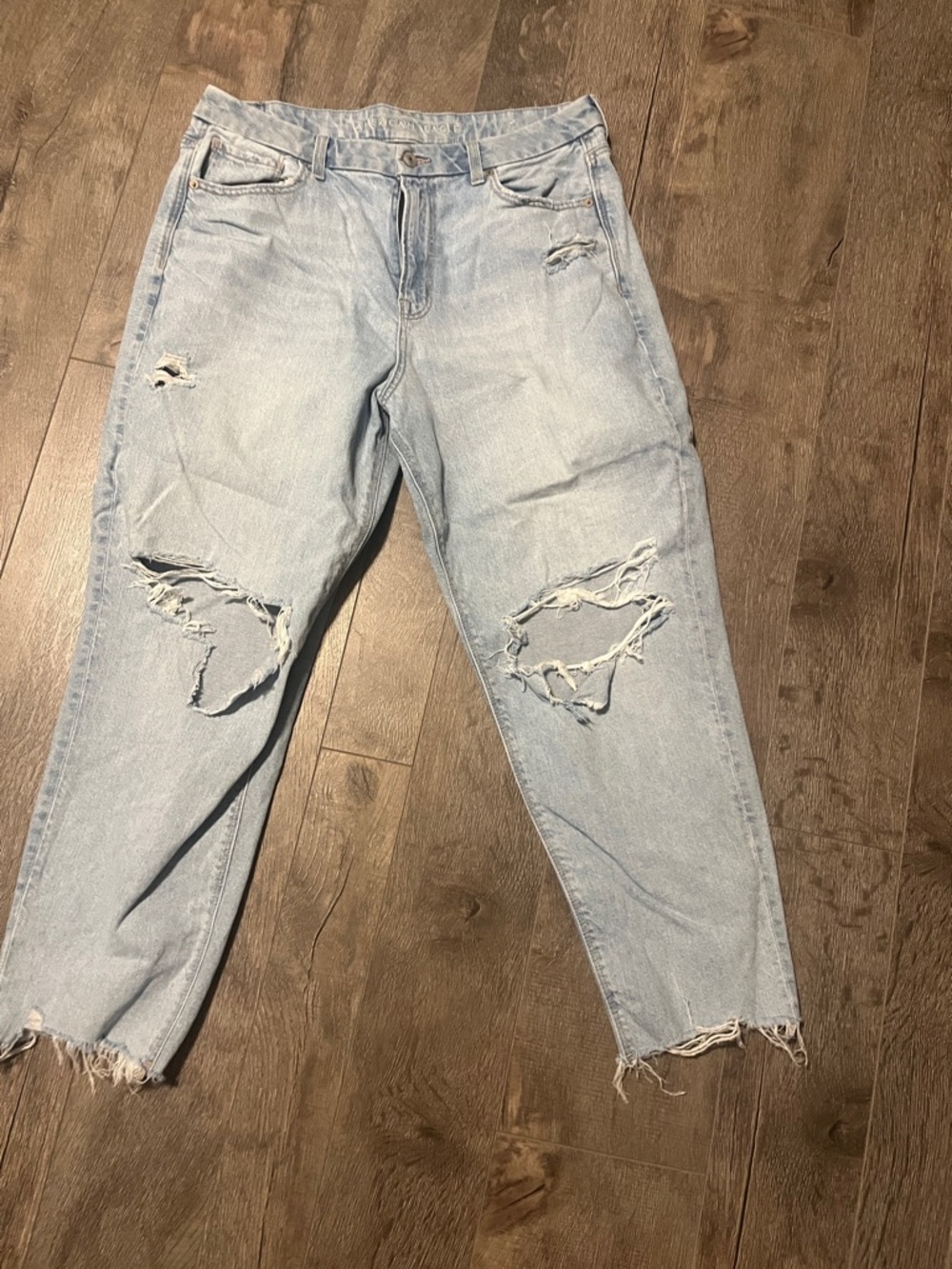 American Eagle Outfitters Light Blue Distressed Boyfriend Jeans
